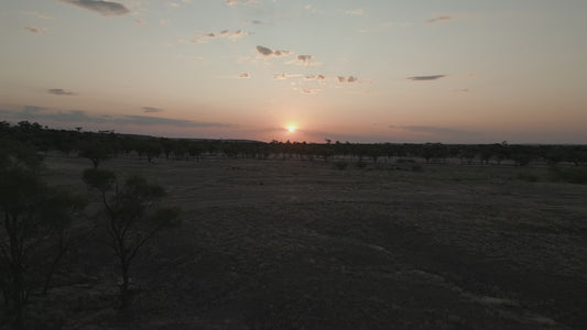 4K Aerial Sunset Over Australian Outback